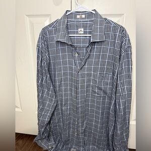 Peter Millar Navy Gingham Button Front Shirt Men’s 2XL | Classic Fit‎ | Clean